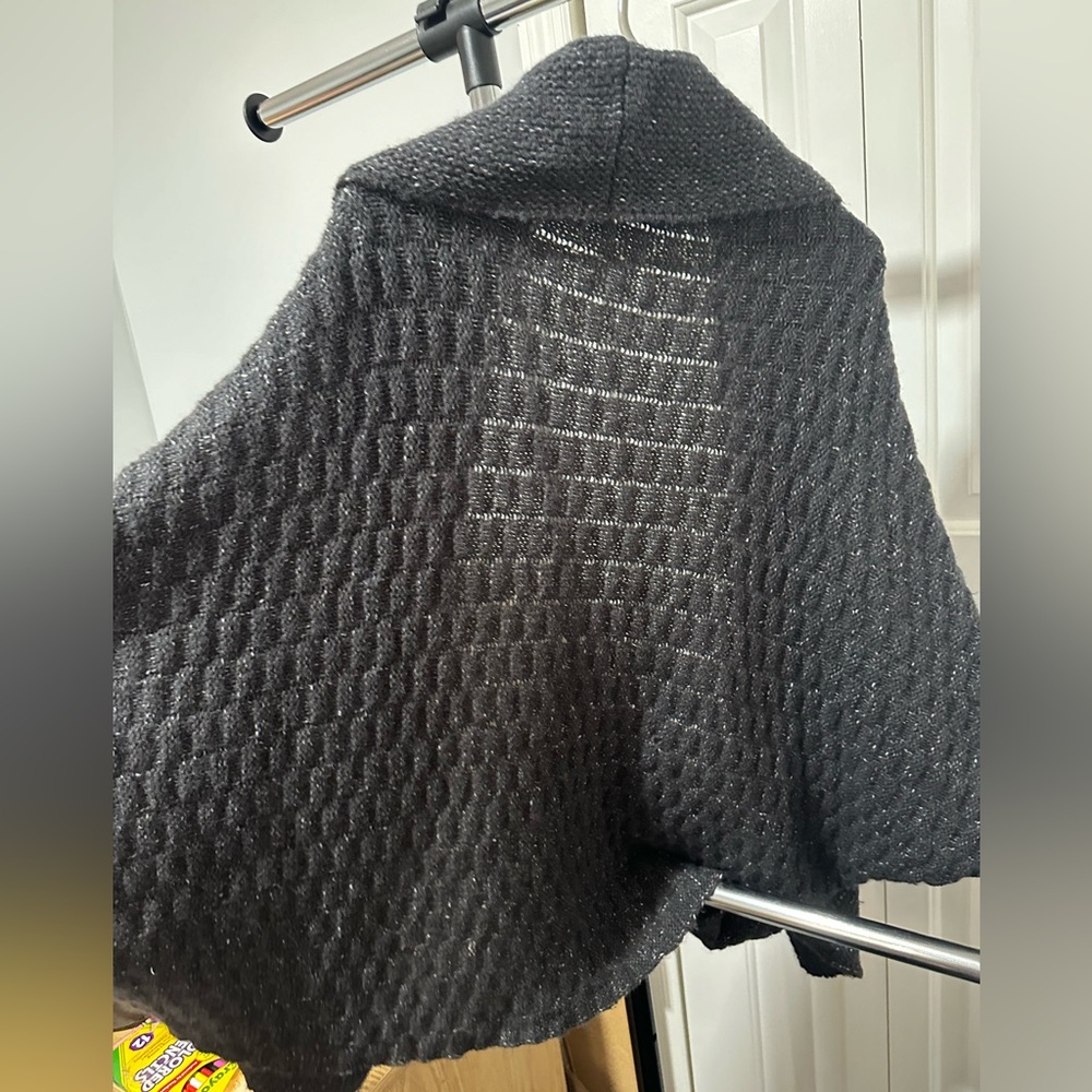 Jennifer Lopez Cocoon Cardigan Sweater Heather Gray with White Specks, Size L - Picture 4 of 6